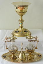 Solid silver gilt antique French Chapel Set